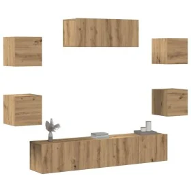 Mueble para TV de pared 7 piezas roble artesanal de , Muebles TV - Ref: Foro24-3329208, Precio: 198,06 €, Descuento: -5%%
