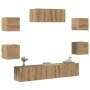 Mueble para TV de pared 7 piezas roble artesanal de , Muebles TV - Ref: Foro24-3329208, Precio: 198,06 €, Descuento: -5%%