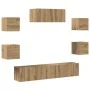 Mueble para TV de pared 7 piezas roble artesanal de , Muebles TV - Ref: Foro24-3329208, Precio: 198,06 €, Descuento: -5%%