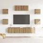 Mueble para TV de pared 7 piezas roble artesanal de , Muebles TV - Ref: Foro24-3329208, Precio: 198,06 €, Descuento: -5%%