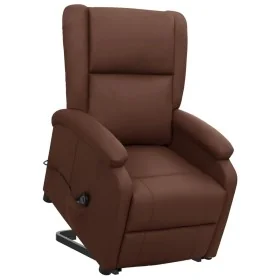 Sillón elevable cuero sintético marrón