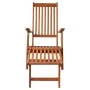 Garden lounger with footrest and cushion in solid acacia wood by vidaXL, Loungers - Ref: Foro24-3064018, Price: 136,02 €, Dis...