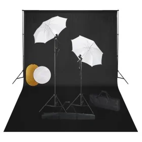 Kit estudio fotográfico lámparas sombrillas fondo y reflector de , Flashes e iluminaciones de estudio - Ref: Foro24-3067074, ...