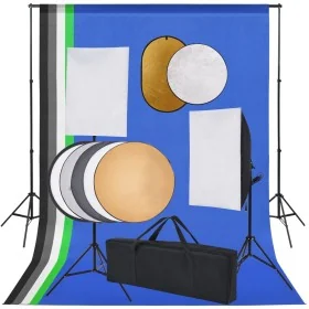 Kit estudio fotográfico softbox, sombrillas, fondo y reflector de , Flashes e iluminaciones de estudio - Ref: Foro24-3067104,...