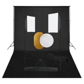 Kit de estudio fotográfico con luces softbox, fondo y reflector de , Flashes e iluminaciones de estudio - Ref: Foro24-3067055...