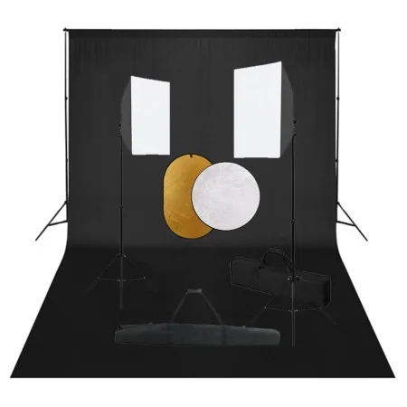 Kit de estudio fotográfico con luces softbox, fondo y reflector by , Flashes and studio lighting - Ref: Foro24-3067055, Price...