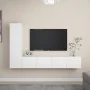 Set de muebles de salón TV 4 piezas madera de ingeniería blanco de , Muebles TV - Ref: Foro24-3078674, Precio: 172,16 €, Desc...