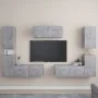 Set muebles de salón TV 7 pzas madera ingeniería gris hormigón de , Muebles TV - Ref: Foro24-3079092, Precio: 220,64 €, Descu...
