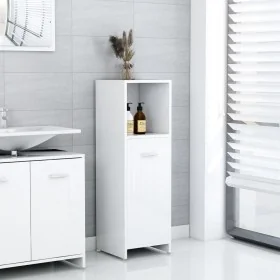 Armario de baño madera contrachapada blanco brillo 30x30x95 cm de , Muebles de baño - Ref: Foro24-802594, Precio: 65,73 €, De...