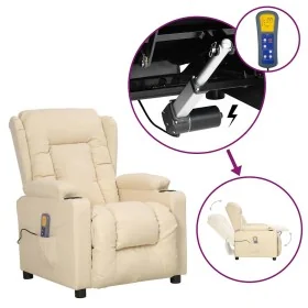 Sillón de masaje elevable tela color crema de , Sillones de masaje eléctricos - Ref: Foro24-3093442, Precio: 289,90 €, Descue...