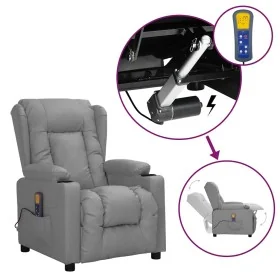 Sillón de masaje elevable cuero sintético gris