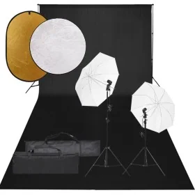 Kit de estudio fotográfico con set de luces, fondo y reflector de , Flashes e iluminaciones de estudio - Ref: Foro24-3094664,...