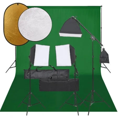 Kit de estudio fotográfico con set de luces, fondo y reflector by , Flashes and studio lighting - Ref: Foro24-3094691, Price:...