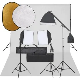 Kit de estudio fotográfico con set de luces, fondo y reflector by , Flashes and studio lighting - Ref: Foro24-3094693, Price:...