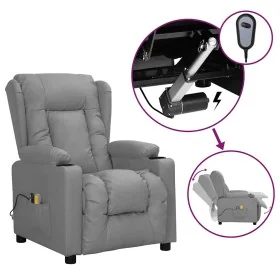 Sillón de masaje eléctrico cuero sintético gris