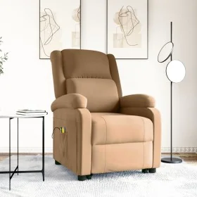 Sillón de masaje elevable terciopelo marrón