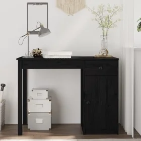 Escritorio de madera maciza de pino negro 100x50x75 cm de , Escritorios - Ref: Foro24-814633, Precio: 121,57 €, Descuento: -5%%