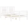 White solid wood bed frame with headboard 140x200 cm by vidaXL, Beds and slatted bases - Ref: Foro24-3194572, Price: 144,20 €...
