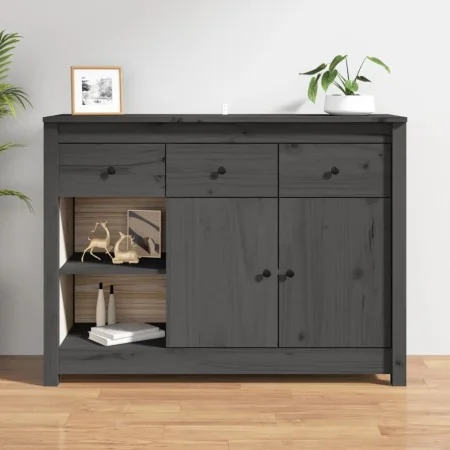 Aparador de madera maciza de pino gris 100x35x74 cm | Foro24.es | Tu tienda online para hogar, jardín y más Foro24.es