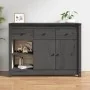 Aparador de madera maciza de pino gris 100x35x74 cm | Foro24.es | Tu tienda online para hogar, jardín y más Foro24.es
