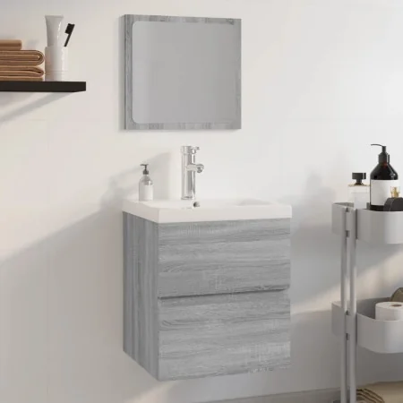 Set de muebles de baño madera contrachapada gris Sonoma | Foro24.es | Tu tienda online para hogar, jardín y más Foro24.es