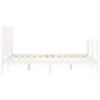 White solid wood bed frame with headboard 140x200 cm by vidaXL, Beds and slatted bases - Ref: Foro24-3194572, Price: 144,20 €...