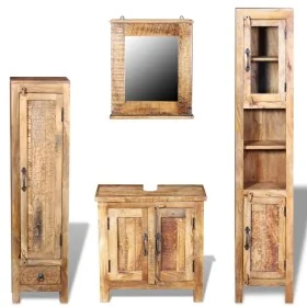 Mueble de tocador con espejo 2 armarios auxiliares madera mango de , Muebles de baño - Ref: Foro24-243463, Precio: 853,09 €, ...
