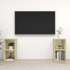 Muebles de salón de pared 2 pzas madera
