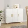 Aparador de madera de ingeniería blanco brillo 90x34x80 cm de , Aparadores - Ref: Foro24-812498, Precio: 112,49 €, Descuento:...