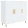 Aparador de madera de ingeniería blanco brillo 90x34x80 cm de , Aparadores - Ref: Foro24-812498, Precio: 112,49 €, Descuento:...