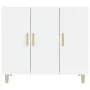 Aparador de madera de ingeniería blanco brillo 90x34x80 cm de , Aparadores - Ref: Foro24-812498, Precio: 112,49 €, Descuento:...