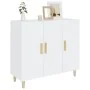 Aparador de madera de ingeniería blanco brillo 90x34x80 cm de , Aparadores - Ref: Foro24-812498, Precio: 112,49 €, Descuento:...