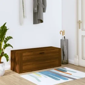 Mueble zapatero pared contrachapada marrón roble 100x35x38 cm de , Zapateros y organizadores de calzado - Ref: Foro24-821027,...