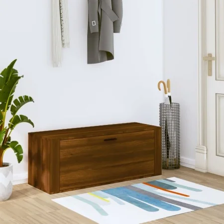 Mueble zapatero pared contrachapada marrón roble 100x35x38 cm de , Zapateros y organizadores de calzado - Ref: Foro24-821027,...