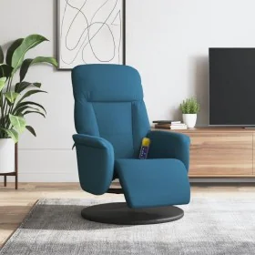 Sillón reclinable de masaje con reposapiés terciopelo azul by , Armchairs - Ref: Foro24-356692, Price: 228,57 €, Discount: -5%%