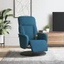 Sillón reclinable de masaje con reposapiés terciopelo azul by , Armchairs - Ref: Foro24-356692, Price: 228,57 €, Discount: -5%%