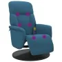 Sillón reclinable de masaje con reposapiés terciopelo azul by , Armchairs - Ref: Foro24-356692, Price: 228,57 €, Discount: -5%%