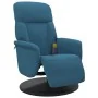 Sillón reclinable de masaje con reposapiés terciopelo azul by , Armchairs - Ref: Foro24-356692, Price: 228,57 €, Discount: -5%%