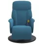 Sillón reclinable de masaje con reposapiés terciopelo azul by , Armchairs - Ref: Foro24-356692, Price: 228,57 €, Discount: -5%%