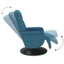 Sillón reclinable de masaje con reposapiés terciopelo azul by , Armchairs - Ref: Foro24-356692, Price: 228,57 €, Discount: -5%%
