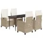 Set comedor de jardín 5 pzas con cojines ratán sintético beige by , Garden sets - Ref: Foro24-3212805, Price: 643,28 €, Disco...