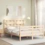 Estructura de cama con cabecero madera maciza 120x200 cm de vidaXL, Camas y somieres - Ref: Foro24-3194436, Precio: 117,33 €,...