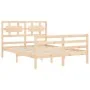 Estructura de cama con cabecero madera maciza 120x200 cm de vidaXL, Camas y somieres - Ref: Foro24-3194436, Precio: 117,33 €,...