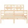 Estructura de cama con cabecero madera maciza 120x200 cm de vidaXL, Camas y somieres - Ref: Foro24-3194436, Precio: 117,33 €,...