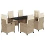 Set comedor de jardín 7 pzas con cojines ratán sintético beige | Foro24.es | Tu tienda online para hogar, jardín y más Foro24.es