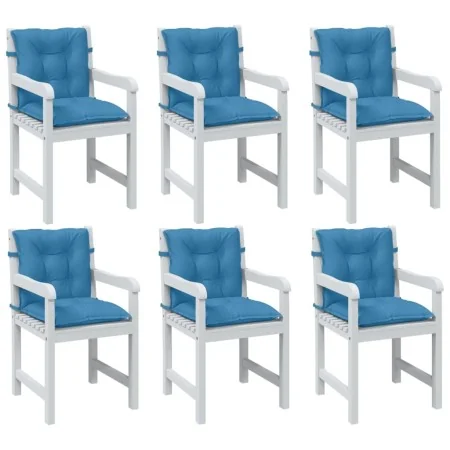 Cojines silla respaldo bajo 6 ud tela azul melange 100x50x7 cm | Foro24.es | Tu tienda online para hogar, jardín y más Foro24.es