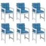 Cojines silla respaldo bajo 6 ud tela azul melange 100x50x7 cm | Foro24.es | Tu tienda online para hogar, jardín y más Foro24.es