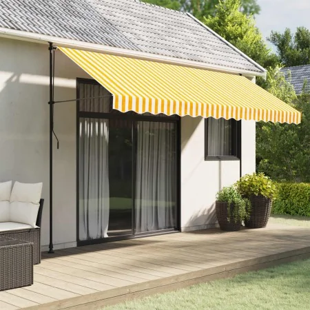 Tela de cenefa de toldo de repuesto rayas amarillo y blanco 4 m | Foro24.es | Tu tienda online para hogar, jardín y más Foro24.es