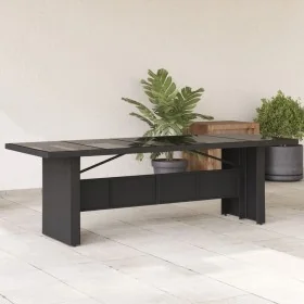 Mesa de jardín superficie de vidrio ratán PE
