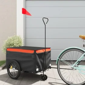 Remolque para bicicleta hierro negro y naranja 30